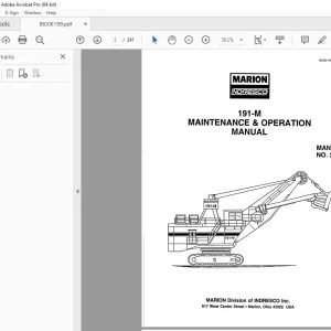 CAT BUCYRUS MARION 191-M MAINTENANCE & OPERATION MANUAL BI006199 -  PDF DOWNLOAD