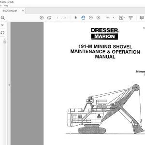 CAT BUCYRUS MARION 191-M MINING SHOVEL MAINTENANCE & OPERATION MANUAL SN 23279 - PDF DOWNLOAD