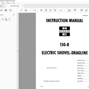 CAT Bucyrus 150-B  Electric Shovel Dragline Maintenance & Operation Manual BI379875 PDF DOWNLOAD