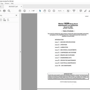 CAT Bucyrus 182-M MINING SHOVEL Maintenance & Operation Manual BI005857 PDF DOWNLOAD