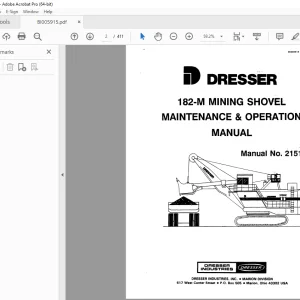 CAT Bucyrus 182-M Mining Shovel Maintenance & Operation Manual 2151 PDF DOWNLOAD