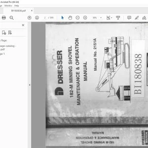 CAT Bucyrus 182-M Mining Shovel Maintenance & Operation Manual 2151A PDF DOWNLOAD