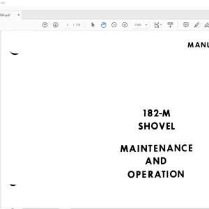 CAT Bucyrus 182-M SHOVEL MAINTENANCE AND OPERATION MANUAL BI005886 - PDF DOWNLOAD