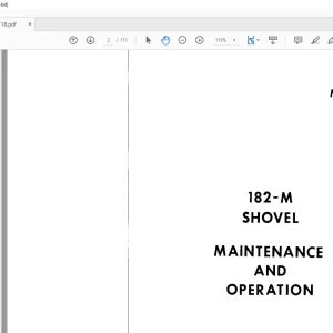CAT Bucyrus 182-M SHOVEL MAINTENANCE AND OPERATION Manual BI005718 - PDF DOWNLOAD