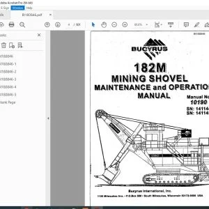 CAT Bucyrus 182M MINING SHOVEL Maintenance & Operation Manual BI180846 PDF DOWNLOAD