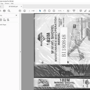 CAT Bucyrus 182M MINING SHOVEL Maintenance & Operation Manual SN 141099 PDF DOWNLOAD