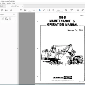CAT Bucyrus 191-M Electric Mining Shovel Maintenance & Operation Manual 2118 PDF DOWNLOAD