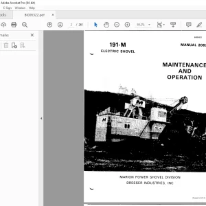 CAT Bucyrus 191-M Electric Shovel Maintenance & Operation Manual 2082 PDF DOWNLOAD