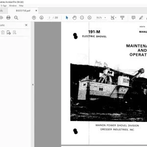 CAT Bucyrus 191-M Electric Shovel OPERATION AND MAINTENANCE MANUAL BI005758  -  PDF DOWNLOAD