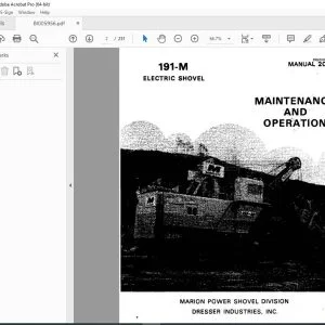 CAT Bucyrus 191-M Electric Shovel OPERATION AND MAINTENANCE MANUAL BI005956  - PDF DOWNLOAD