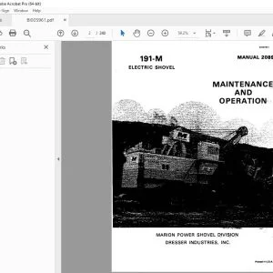 CAT Bucyrus 191-M Electric Shovel OPERATION AND MAINTENANCE MANUAL BI005961 - PDF DOWNLOAD