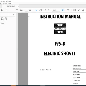 CAT Bucyrus 195-B Electric Shovel Instruction Manual BI379618 PDF DOWNLOAD
