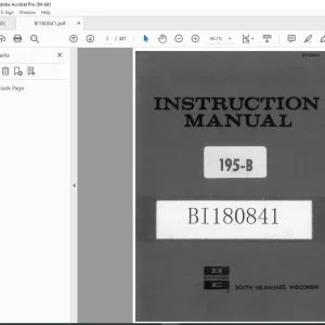 CAT Bucyrus 195-B Electric Shovel Instruction Manual BI180841 PDF DOWNLOAD