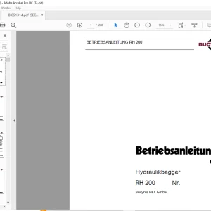 CAT Bucyrus 200 Hydraulikbagger BETRIEBSANLEITUNG BI651314 - PDF DOWNLOAD (GERMAN)