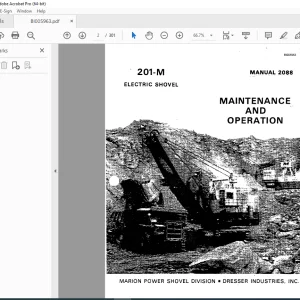 CAT Bucyrus 201-M Electric Shovel Maintenance & Operation Manual 2088 PDF DOWNLOAD