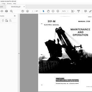 CAT Bucyrus 201-M Electric Shovel Maintenance & Operation Manual 2139 PDF DOWNLOAD
