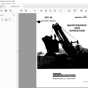 CAT Bucyrus 201-M Electric Shovel Maintenance & Operation Manual 2139 PDF DOWNLOAD