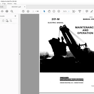 CAT Bucyrus 201-M Electric Shovel Maintenance & Operation Manual 2139 PDF DOWNLOAD