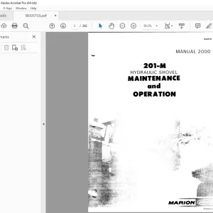 CAT Bucyrus 201-M Hydraulic Shovel Maintenance & Operation Manual BI005703 PDF DOWNLOAD