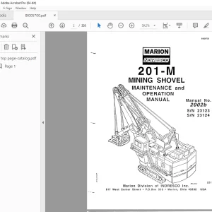 CAT Bucyrus 201-M Mining Shovel Maintenance & Operation Manual 2002b PDF DOWNLOAD