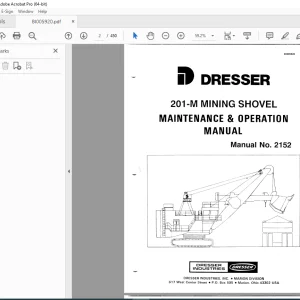 CAT Bucyrus 201-M Mining Shovel Maintenance & Operation Manual 2152 PDF DOWNLOAD