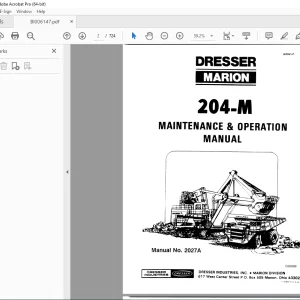 CAT Bucyrus 204-M Maintenance & Operation Manual 2027A PDF DOWNLOAD