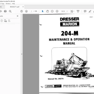 CAT Bucyrus 204-M Mining Shovel Maintenance & Operation Manual 2027A PDF DOWNLOAD