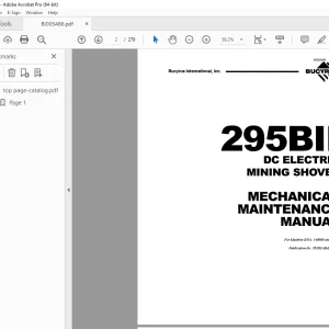 CAT Bucyrus 295BII DC Electric Mining Shovel Mechanical Maintenance Manual SN 140968 PDF DOWNLOAD