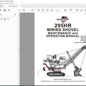 CAT Bucyrus 295HR Mining Shovel Maintenance & Operation Manual 10709 PDF DOWNLOAD