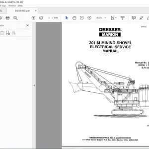CAT Bucyrus 301-M MINING SHOVEL Electrical Service Manual SN 23342 PDF DOWNLOAD