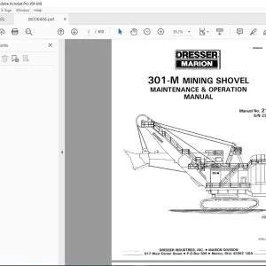 CAT Bucyrus 301-M MINING SHOVEL Maintenance & Operation Manual SN 23342 PDF DOWNLOAD
