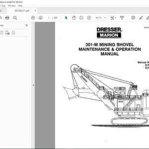 CAT Bucyrus 301-M Mining Shovel Maintenance & Operation Manual 2177 PDF DOWNLOAD