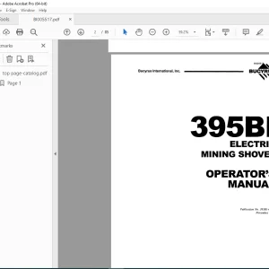 CAT Bucyrus 395BI Electric Mining Shovel Operator's Manual BI005517 - PDF DOWNLOAD