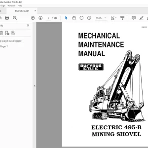 CAT Bucyrus 495-B Electric Mining Shovel Mechanical Maintenance Manual BI005539 PDF DOWNLOAD