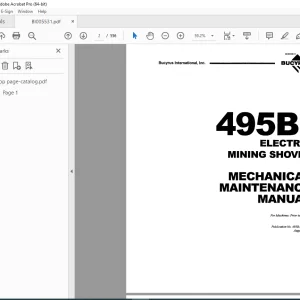 CAT Bucyrus 495B Electric Mining Shovel Mechanical Maintenance Manual BI005531 PDF  DOWNLOAD