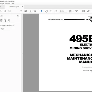 CAT Bucyrus 495B Electric Mining Shovel Mechanical Maintenance Manual BI005532 PDF DOWNLOAD