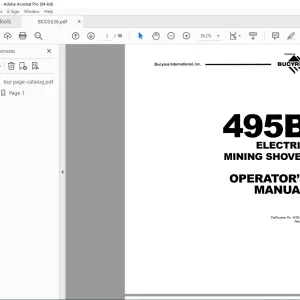 CAT Bucyrus 495B Electric Mining Shovel Operator's Manual BI005536 - PDF DOWNLOAD