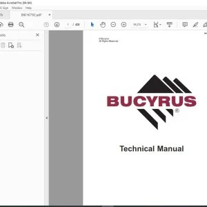 CAT Bucyrus 495BI Electric Mining Shovel Maintenance & Operation Manual 10018 PDF DOWNLOAD