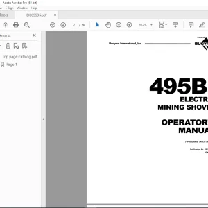CAT Bucyrus 495BI Electric Mining Shovel Operator's Manual BI005535 - PDF DOWNLOAD