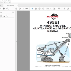 CAT Bucyrus 495BI Mining Shovel Maintenance & Operation Manual 10032 PDF DOWNLOAD