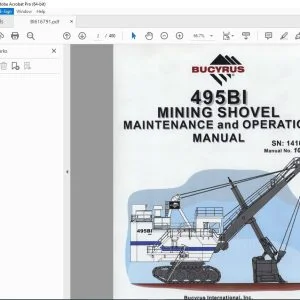 CAT Bucyrus 495BI Mining Shovel Maintenance & Operation Manual SN 141084 PDF DOWNLOAD