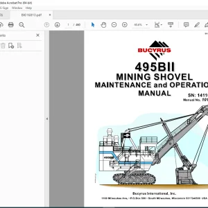 CAT Bucyrus 495BII Mining Shovel Maintenance & Operation Manual SN 141102 PDF DOWNLOAD