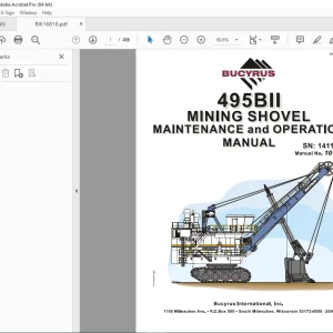 CAT Bucyrus 495BII Mining Shovel Maintenance & Operation Manual SN 141113 PDF DOWNLOAD