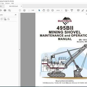 CAT Bucyrus 495BII Mining Shovel Maintenance & Operation Manual SN 141121 PDF DOWNLOAD