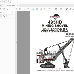 CAT Bucyrus 495HD Mining Shovel Maintenance & Operation Manual 10287 PDF DOWNLOAD