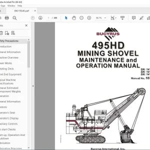 CAT Bucyrus 495HD Mining Shovel Maintenance & Operation Manual 10769 PDF DOWNOAD