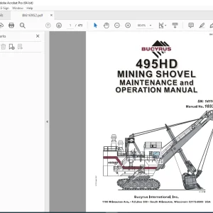 CAT Bucyrus 495HD Mining Shovel Maintenance & Operation Manual SN 141167 PDF DOWNLOAD