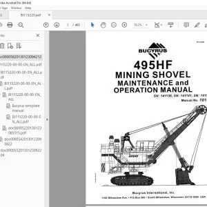 CAT Bucyrus 495HF MINING SHOVEL Maintenance & Operation Manual BI115220 PDF DOWNLOAD