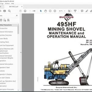 CAT Bucyrus 495HF MINING SHOVEL Maintenance & Operation Manual BI619632 PDF DOWNLOAD