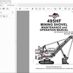 CAT Bucyrus 495HF Mining Shovel Maintenance & Operation Manual 10185 PDF DOWNLOAD